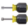 Klein Stubby Nut Driver Set 1-1/2" Shafts Magnetic 2 Pc