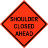 Cortina 48" x 48" SuperBright Reflective Roll-Up Sign with Lexan Pockets and Ribsets - Shoulder Closed Ahead