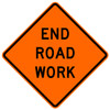 Cortina 48" x 48" SuperBright Reflective Roll-Up Sign with Lexan Pockets and Ribsets - End Road Work