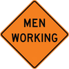 Cortina 48" x 48" SuperBright Reflective Roll-Up Sign with Lexan Pockets and Ribsets - Men Working