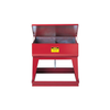 Twin 9 Gallon Chamber Rinse Tank, Floor-Standing, Foot-Operated Self-Close Cover, 2 Plugs, Steel, Red - 27260
