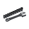 11PC SET,PASS THRU ADJ WRENCH,8"