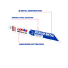 LENOX Metal Cutting Reciprocating Saw Blade With Power Blast Technology, Bi-Metal, 8-Inch, 18 TPi, 50/Pk