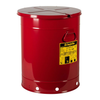 21 Gallon, Oily Waste Can, Hand-Operated Cover, Red - 09710