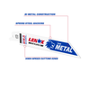 LENOX Metal Cutting Reciprocating Saw Blade With Power Blast Technology, Bi-Metal, 6-Inch, 24 TPi, 5/Pk