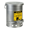 6 Gallon, Oily Waste Can, Hands-Free Self-Closing Cover, SoundGard™, Silver - 09104