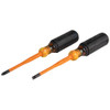 Klein Slim-Tip Insulated Screwdriver Set, Phillips and Cabinet Tips, 2-Piece