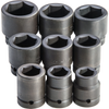 Proto® 1" Drive 9 Piece Impact Socket Set - 6 Point 1/ea