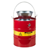 5 Gallon Steel Drain Can, Plated Steel Funnel, Red - 10905