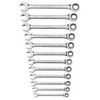 12 Pc. Open End Ratcheting Wrench Set Metric