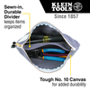 Zipper Bag with Divider, Canvas Tool Pouch, 7-Inch, Gray