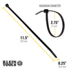 Cable Ties, Zip Ties, 50-Pound Tensile Strength, 11.5-Inch, Black
