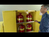 45 Gallon, 2 Shelves, 2 Door, Manual Close, Flammable Waste Cabinet, Sure-Grip® EX, White - 8945053