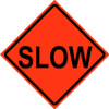 Cortina 48" x 48" SuperBright Reflective Roll-Up Sign with Lexan Pockets and Ribsets - Slow