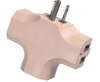 Woods ADAPTER, 3 OUTLET BEIGE/CARD 5/BX