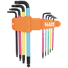 Color Coded Extra-Long L Style Hex Key Caddy Set, Metric, 9-Piece