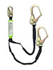 SafeWaze PRO 6' Stretch Energy Absorbing Lanyard: Dual Leg, Rebar Hook