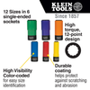 Coated Socket Set, 12-Point, 6-Piece