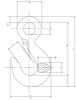 ALLOY EYE HOIST HOOK W/LATCH,PL,#22,1T