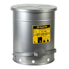 14 Gallon, Oily Waste Can, Hands-Free, Self-Closing Cover, SoundGard™, Silver - 09504