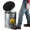 14 Gallon, Oily Waste Can, Hands-Free, Self-Closing Cover, SoundGard™, Silver - 09504