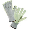 PIP® 730TGLP  Leather Palm Gloves, Size XL, Gray, ANSI A5
