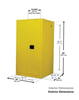 60 Gallon, 2 Shelves, 2 Doors, Manual Close, Corrosives/Acid Steel Safety Cabinet, Sure-Grip® EX, Blue - 896002