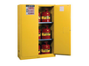 45 Gallon, 2 Door, Manual Close, 9 Can, Safety Cabinet with Cans Combo, Sure-Grip®, Yellow - 8945008