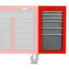 PROTO Side Cab 19-1/2 In 6 Dwr Red/Grey