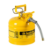 2 Gallon, 5/8" Metal Hose, Steel Safety Can for Diesel, Type II, AccuFlow™, Yellow - 7220220