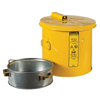 3.5 Gallon Dip Tank for Cleaning Parts, Manual Cover With Fusible Link, Steel, Yellow - 27613