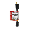 Southwire 20ft 12/3 STW Twist to Lock 20A plug (NEMA 5-20P) to Standard 15A U Ground Connector (NEMA 5-15R)(Yellow) 10/BX