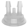 53mm Adapter for Carboy Cap, Two 5/16" Molded-in Hose Barbs and Vent - 12866