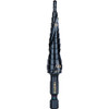 Step Drill Bit, Quick Release, Double Spiral Flute, 1/8 to 1/2-Inch