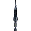 Step Drill Bit, Quick Release, Double Spiral Flute, 1/8 to 1/2-Inch