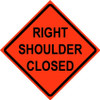 Cortina 48" x 48" SuperBright Reflective Roll-Up Sign with Lexan Pockets and Ribsets - Right Shoulder Closed