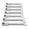 7 Pc. Flex Combination Ratcheting Wrench Set Metric
