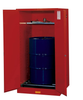 55 Gallon, 1 Drum Vertical, 1 Shelf, 2 Doors, Manual Close, Flammable Cabinet w/ Drum Rollers, Sure-Grip® EX, Red - 896261