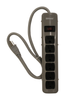 Woods POWERSTRIP, 6 OUTLET METAL 5' CORD (4+2) 6/BX