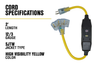 Southwire 2ft 12/3 Yellow Jacket Brand Right Angle 15A GFCI NEMA 5-15 LIT Tri-Source 6/BX