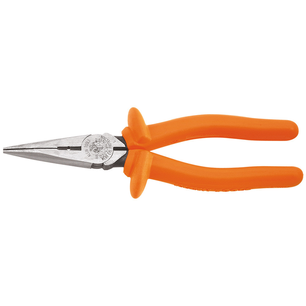 KLEIN 8'' Long Nose Pliers Side Cutting  (P/N D203-8-INS)