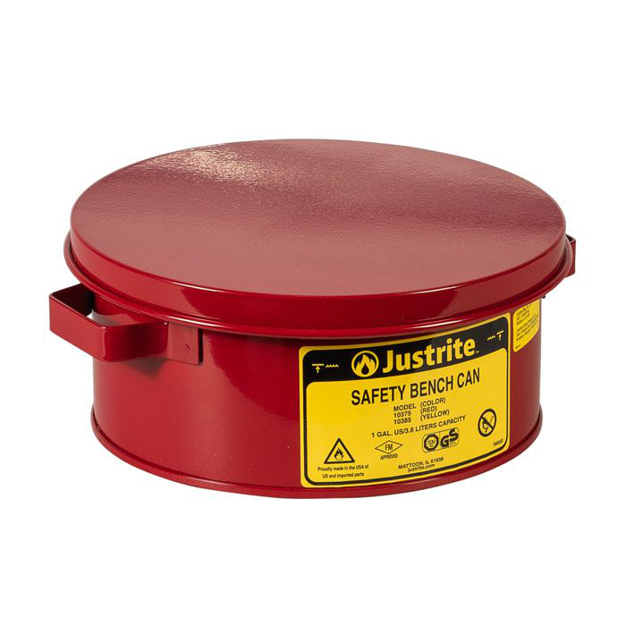 1 Gallon Steel Bench Can, with Perforated Dasher Plate, without Parts Basket, Red - 10375