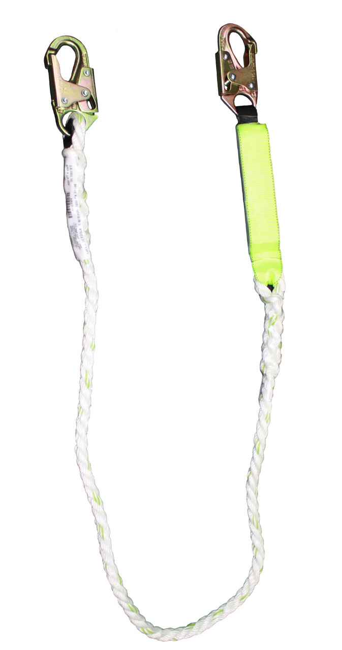 SafeWaze PRO 6' Rope Energy Absorbing Lanyard: Snap Hooks