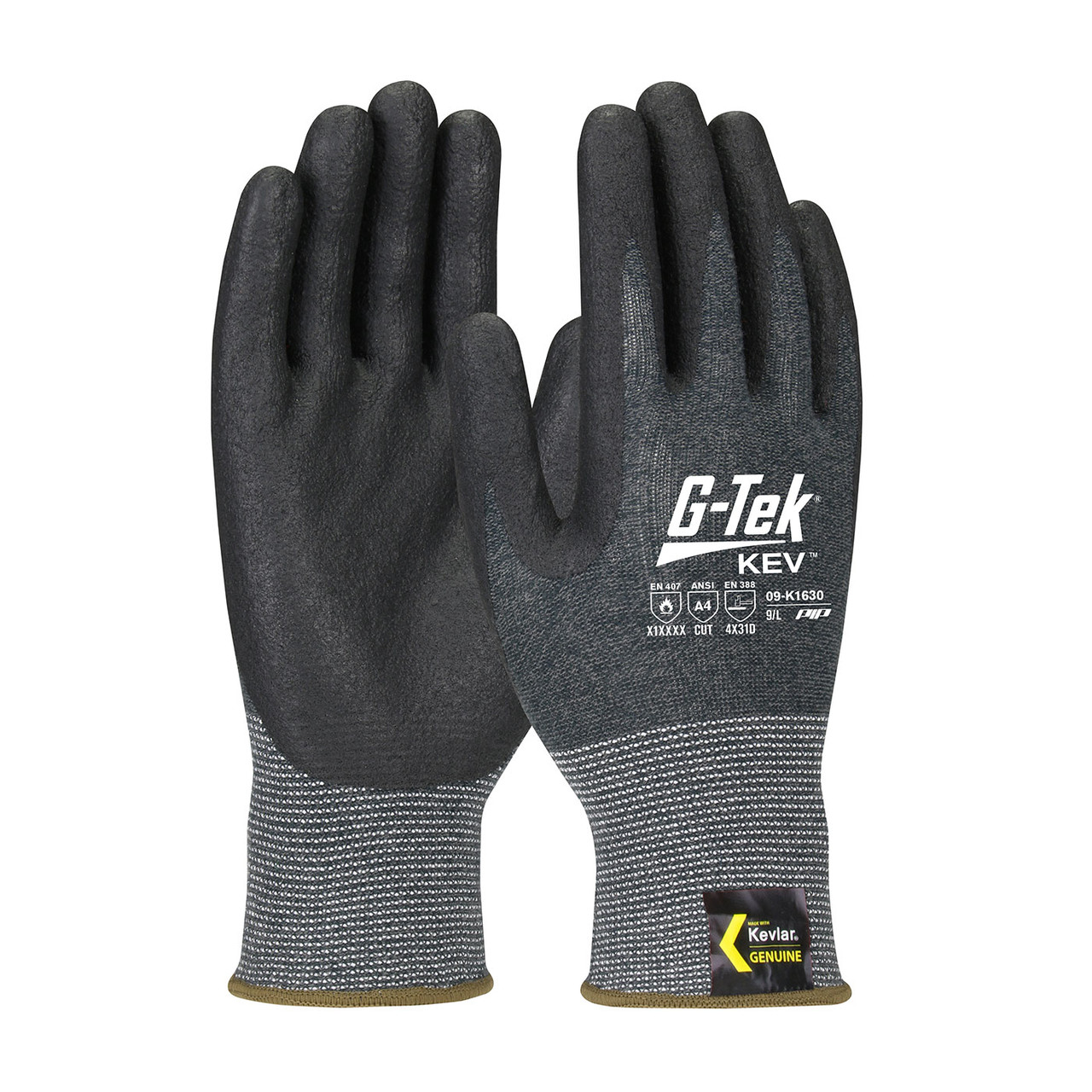 G-Tek® KEV™ 09-K1630  Cut Resistant Gloves, Size XL, Gray, ANSI A4