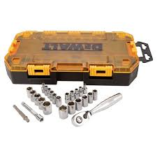 DEWALT Drive Socket Set, SAE/Metric, 1/4-Inch Drive, 25-Piece