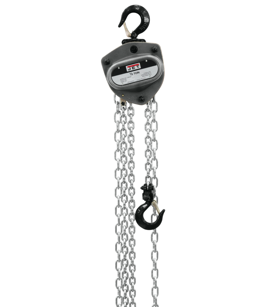 L-100-50WO-20, 1/2-Ton Hand Chain Hoist With 20' Lift & Overload Protection