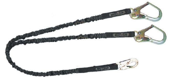 SafeWaze PRO 6' Internal Energy Absorbing Lanyard: Dual Leg, Rebar Hooks