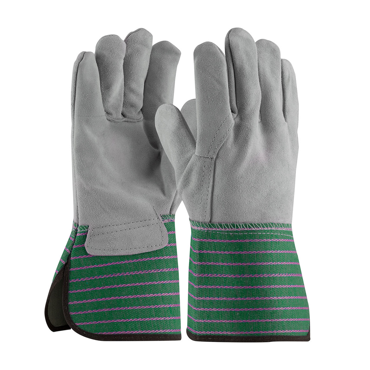 PIP® 900-EA  Leather Palm Gloves, Size M, Green