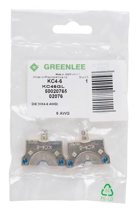GREENLEE #6 CU AWG Die Set