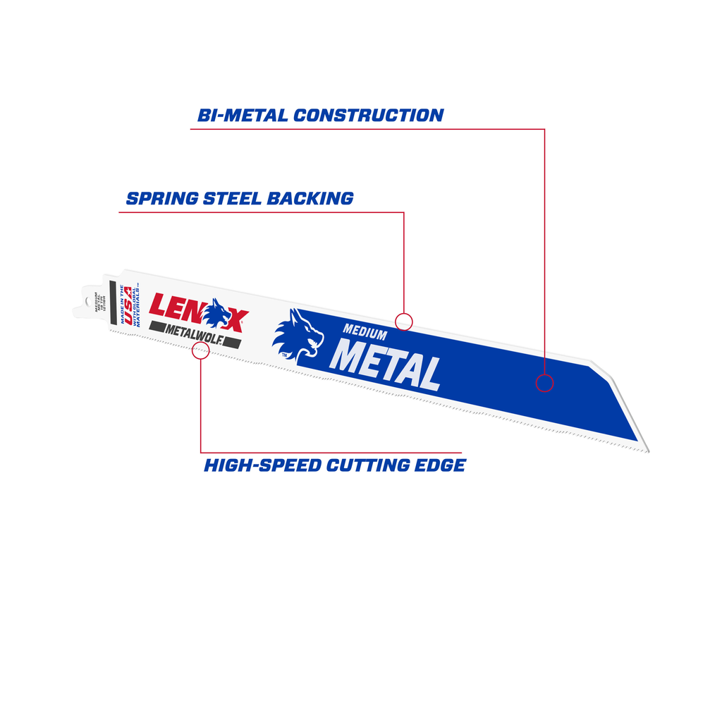 LENOX Lazer Metal Cutting Reciprocating Saw Blade, Bi-Metal, 12-Inch, 18 TPi, 25/Pk